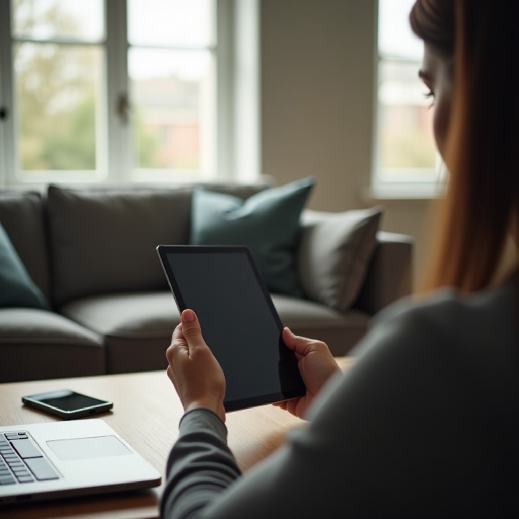 tempo de tela do tablet vs telefone e laptop