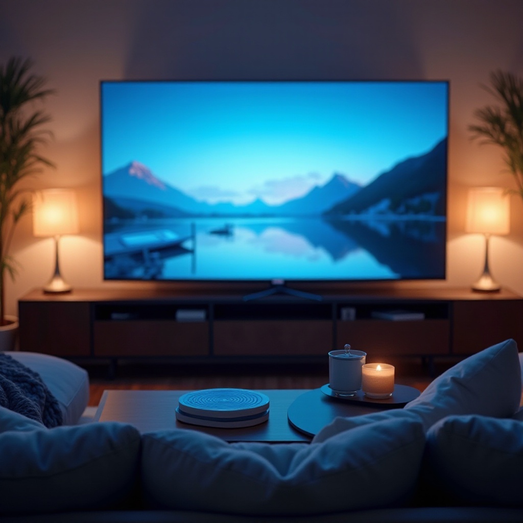 asul na kulay sa Samsung TV