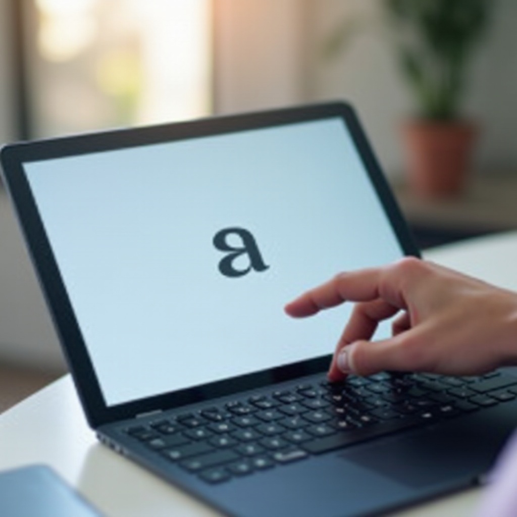 symbole de majuscule sur une tablette Galaxy A8