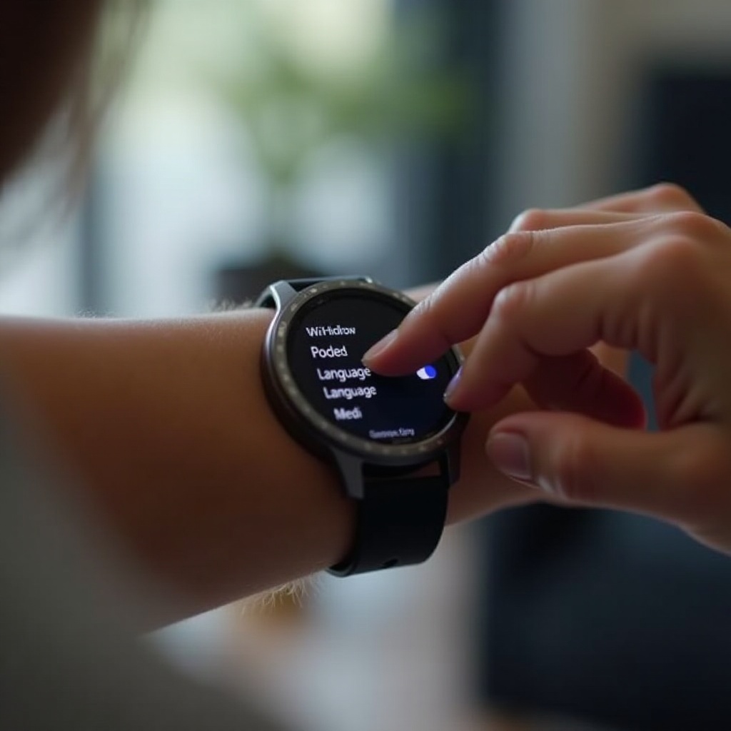como mudar o idioma no relógio inteligente Samsung