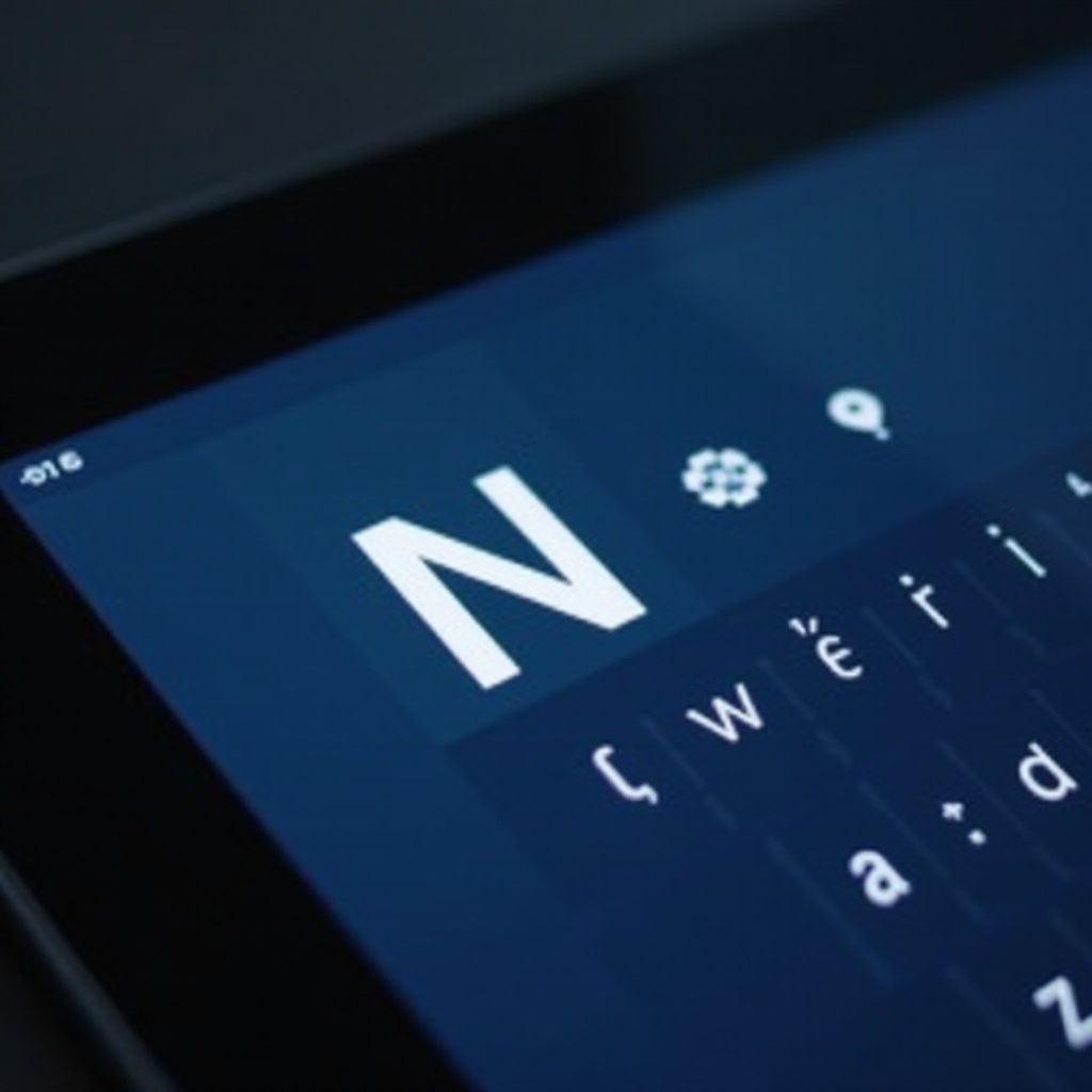 symbole de majuscule sur une tablette Galaxy A8