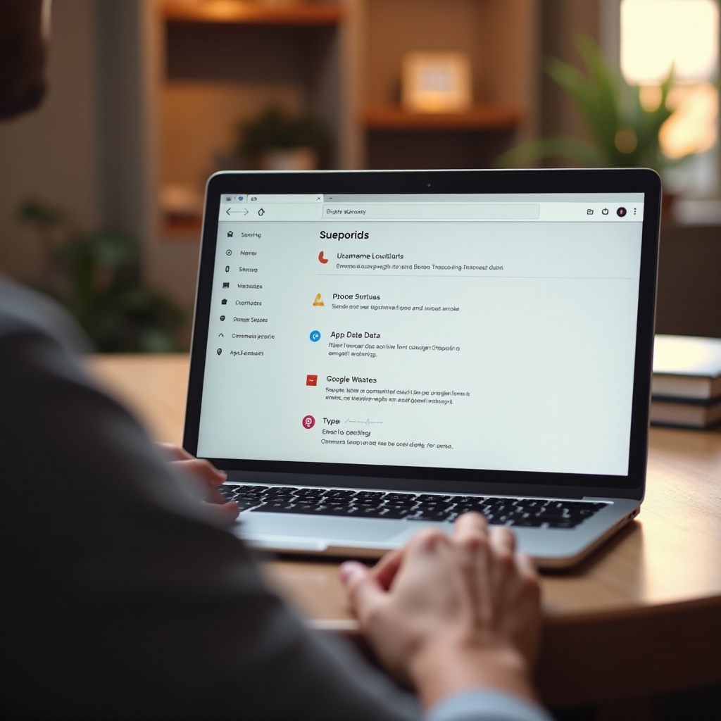 remover os dados armazenados no aplicativo chromebook