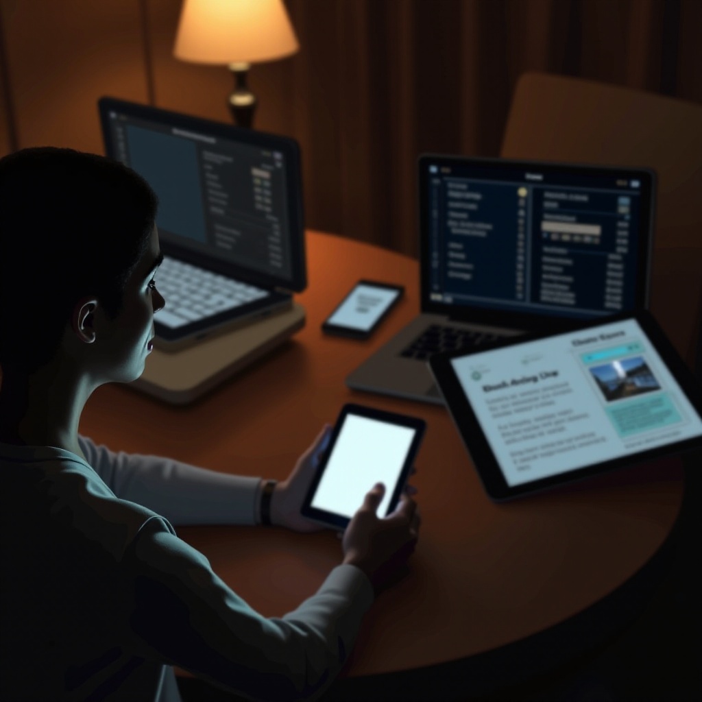 waktu layar tablet vs ponsel dan laptop