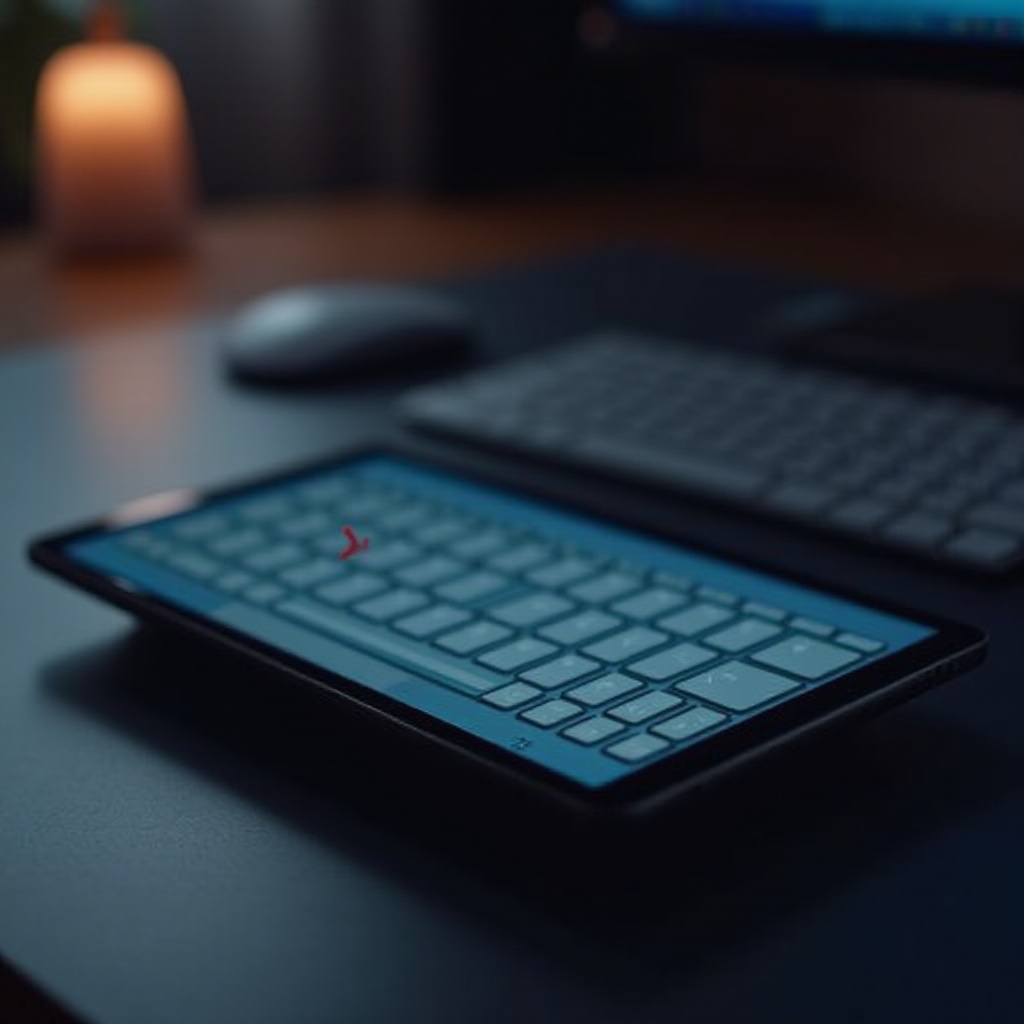 símbolo de shift em um tablet Galaxy A8